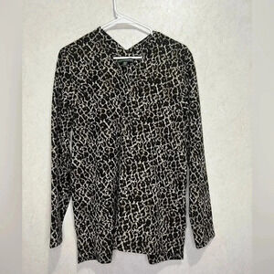 SHANNON PASSERO Cheetah Leopard Print Vneck Tunic Top Size Small